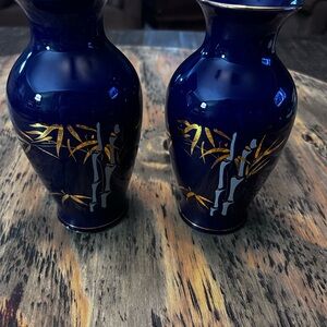 East Asian Cobalt Blue Ceramic Vases